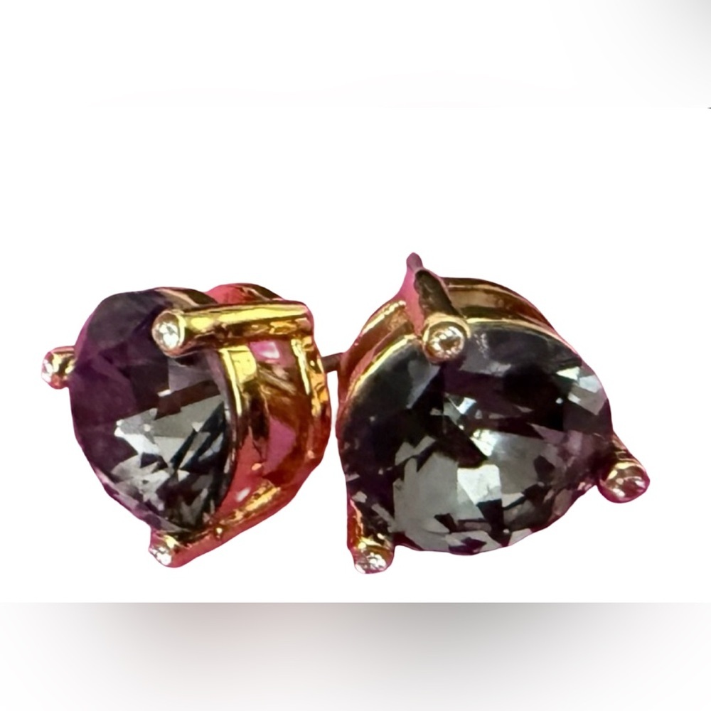 KATE SPADE RHINESTONE AND GOLD STUD EARRINGS. - Picture 7 of 7